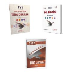2027 Limit TYT Tüm Dersler + Türkçe Dil Bilgisi Soru + anla kazan paragraf deneme 3'lü Set