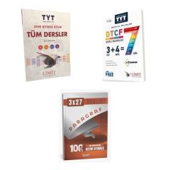 2027 Limit TYT Tüm Dersler + Sosyal DTCF 7 Gün Bilimler Soru + anla kazan paragraf deneme 3'lü Set
