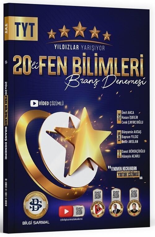 Bilgi Sarmal YKS TYT Fen Bilimleri Yıldızlar Yarışıyor 20 li Deneme Çözümlü Bilgi Sarmal Yayınları