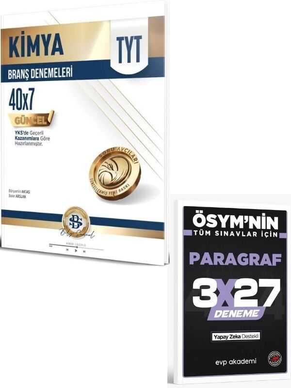BilgiSarmal 2027 TYT Kimya 40 x 7 Branş Denemeleri+ EVP Akademi Paragraf