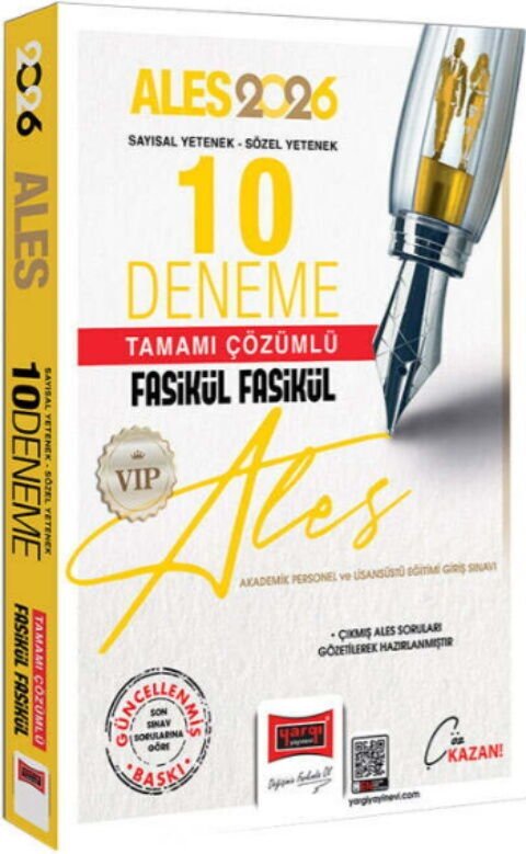 Yargı Yayınları 2026 ALES VIP Sayısal Sözel Yetenek Tamamı Çözümlü Fasikül Fasikül 10 Deneme