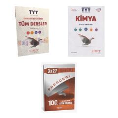 2027 Limit TYT Tüm Dersler + Kimya Soru + anla kazan paragraf deneme 3'lü Set