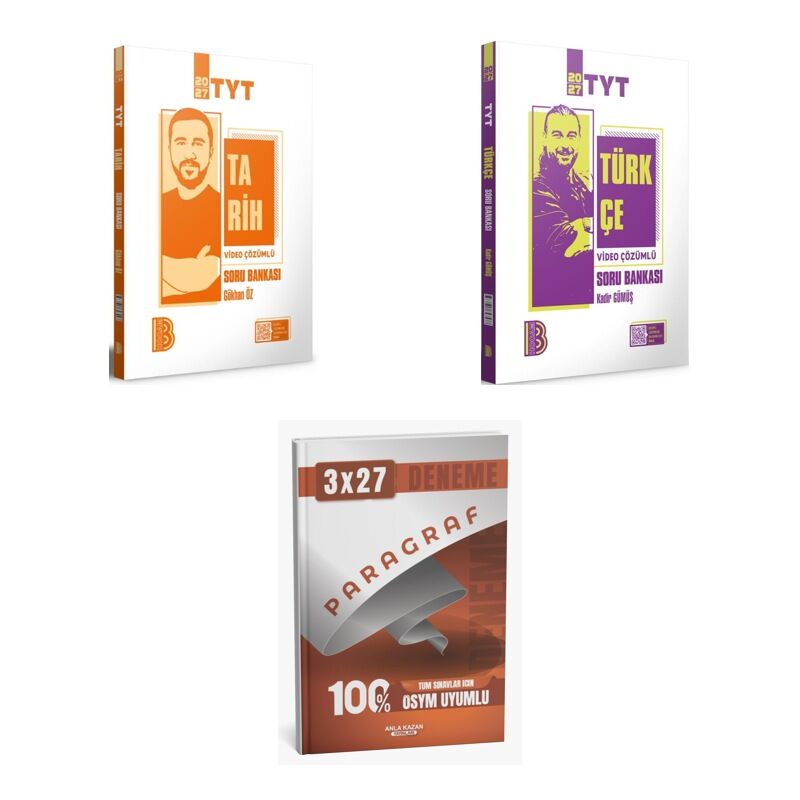 2027 Benim Hocam TYT Tarih Video Çözümlü + Türkçe Soru + anla kazan paragraf deneme 3'lü Set
