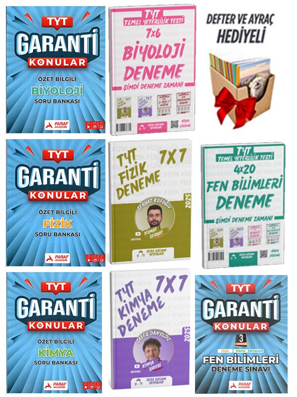 Ders Ortamı + Paraf 2026 TYT Fen Bilimleri Garanti Konular + Ders Ortamı Deneme 8 li Set