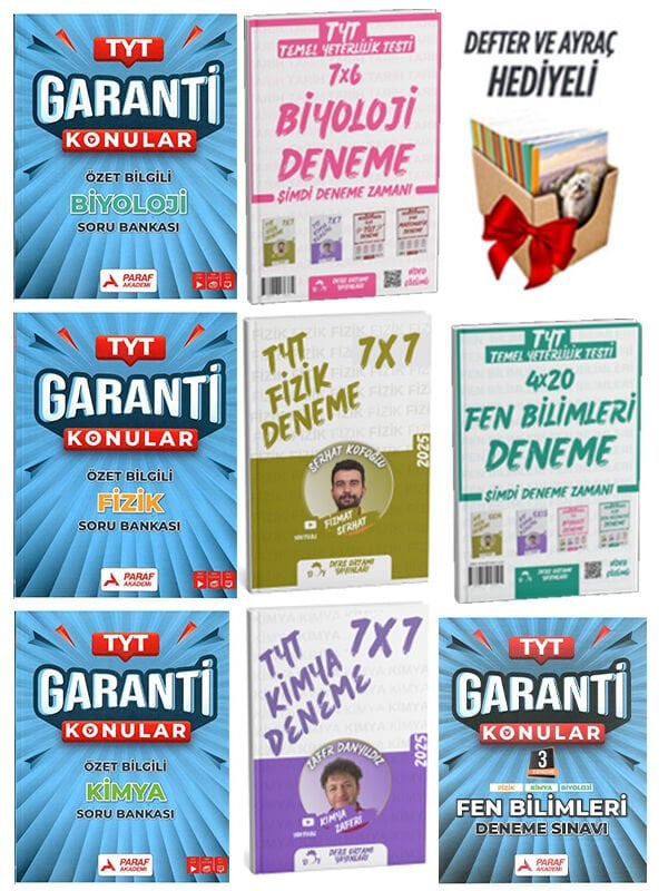 Ders Ortamı + Paraf 2026 TYT Fen Bilimleri Garanti Konular + Ders Ortamı Deneme 8 li Set
