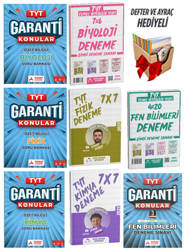 Ders Ortamı + Paraf 2026 TYT Fen Bilimleri Garanti Konular + Ders Ortamı Deneme 8 li Set