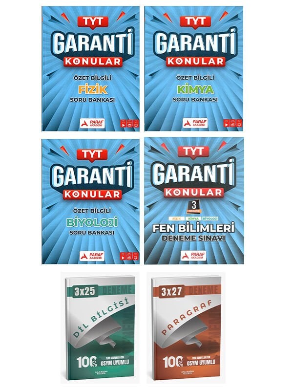 Anla Kazan + Paraf 2026 TYT Özet Bilgili Fizik Kimya Biyoloji Soru + Anla Kazan Deneme 6 lı Set