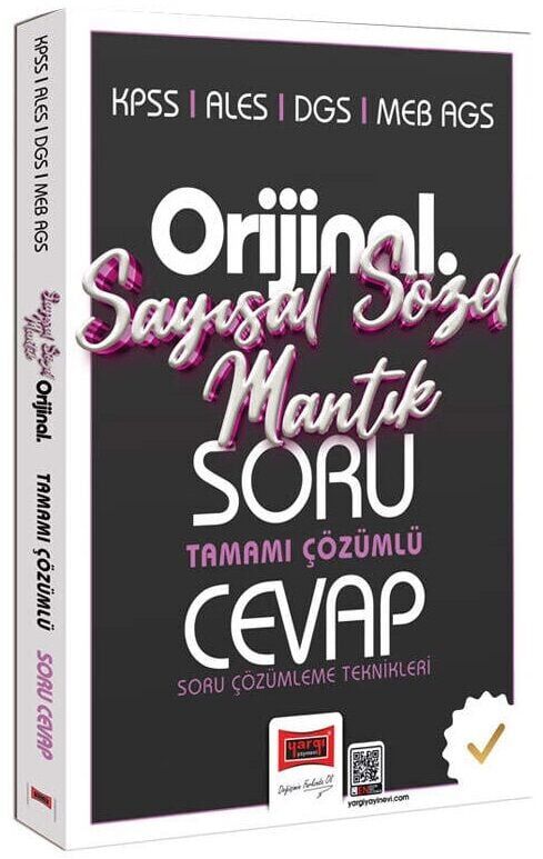 Yargı 2026 KPSS MEB-AGS ALES DGS Sayısal Sözel Mantık Orijinal Soru Cevap Kitabı Çözümlü Yargı Yayınları