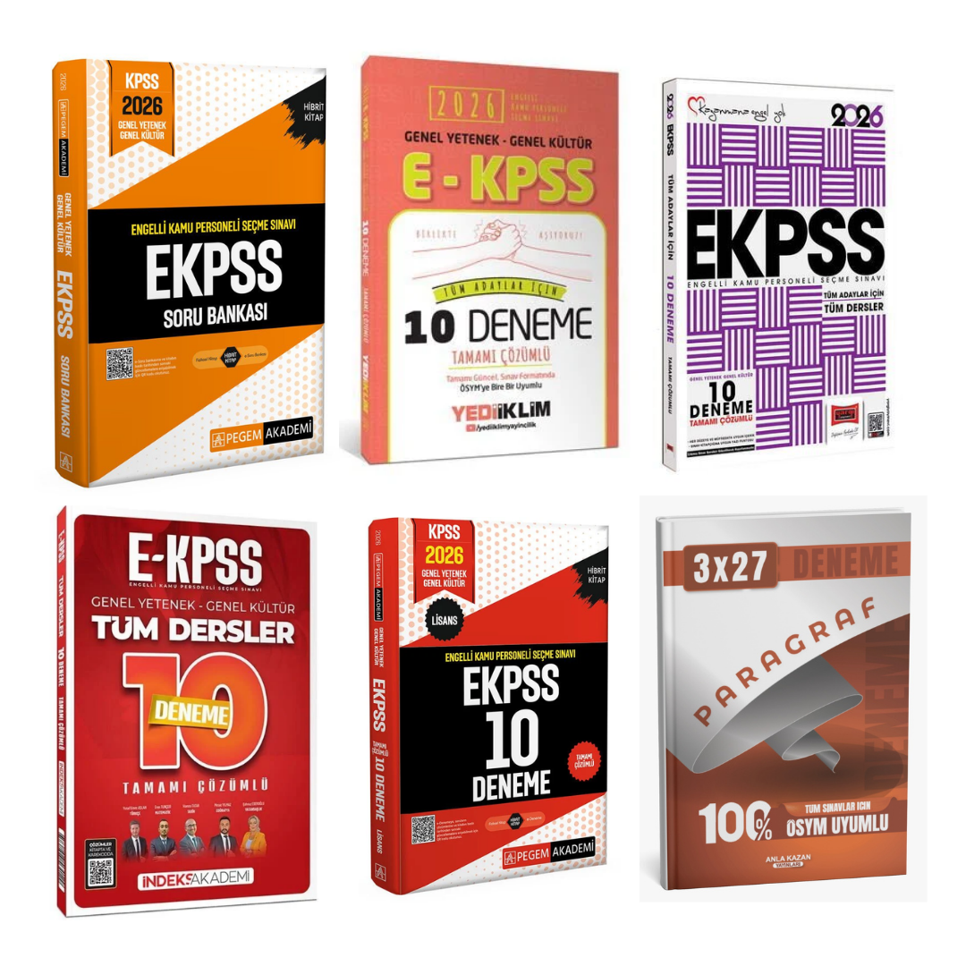 Pegem 2026 EKPSS Engelli Kamu Personeli Seçme Sınavı Soru Bankası + EKPSS Süper Deneme Seti