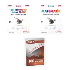 2027 Limit 8. Sınıf Föyleri Din Kültürü ve Ahlak Bilgisi + Matematik Konu + anla kazan paragraf deneme 3'lü Set