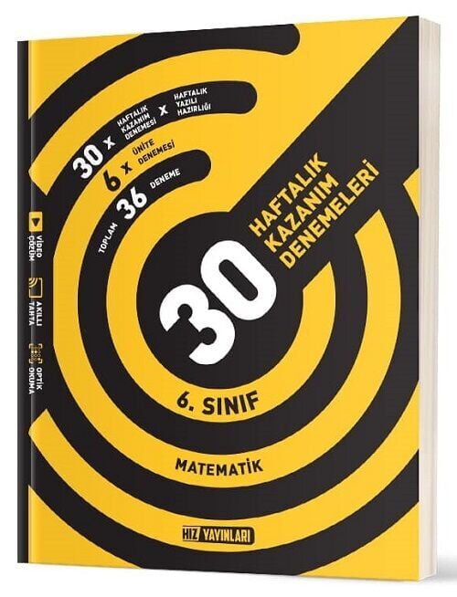 Hız Yayınları 6. Sınıf Matematik 30 Haftalık Kazanım Denemeleri