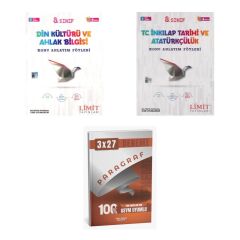 2027 Limit 8. Sınıf Föyleri Din Kültürü ve Ahlak Bilgisi + İnkılap Tarihi ve Atatürkçülük T C Konu 3'lü Set