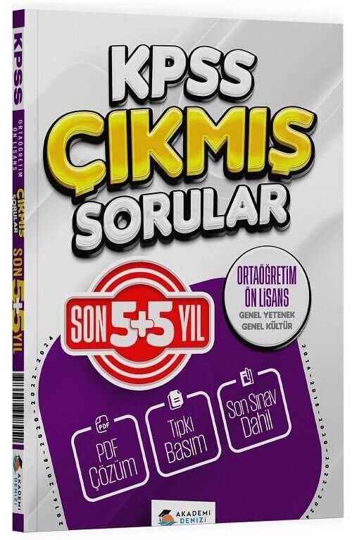 Akademi Denizi 2026 KPSS Lise Ortaöğretim Ön Lisans Çıkmış Sorular Son 5 Yıl Çözümlü Akademi Denizi