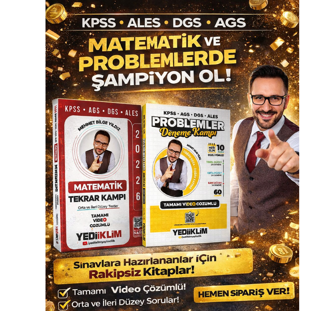 Yediiklim KPSS-AGS-DGS-ALES Problemler Deneme Kampı (60 Deneme) & KPSS AGS DGS ALES Matematik Tekrar Kampı Mehmet Bilge YILDIZ Seti