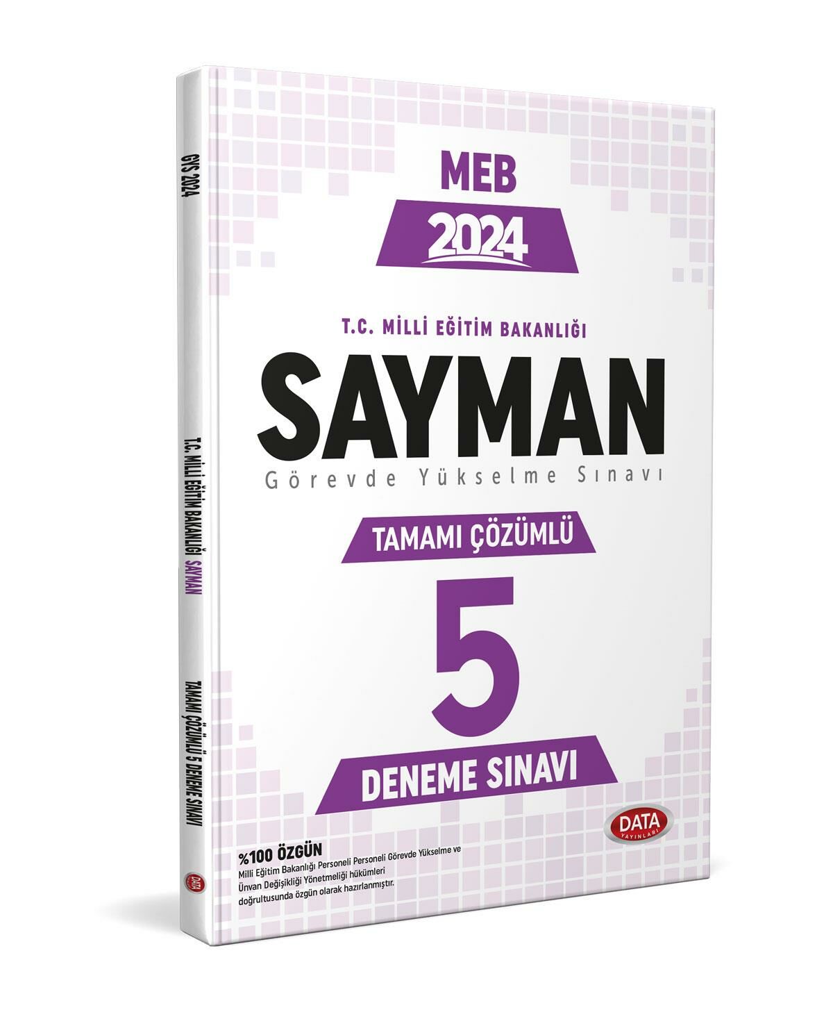 2024 Milli Eğitim Bakanlığı Sayman Tamamı Çözümlü GYS 5 Deneme Sınavı Data Yayınları