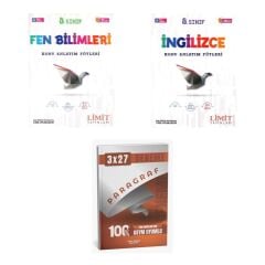 2027 Limit 8. Sınıf Föyleri Fen Bilimleri + İngilizce Konu + anla kazan paragraf deneme 3'lü Set