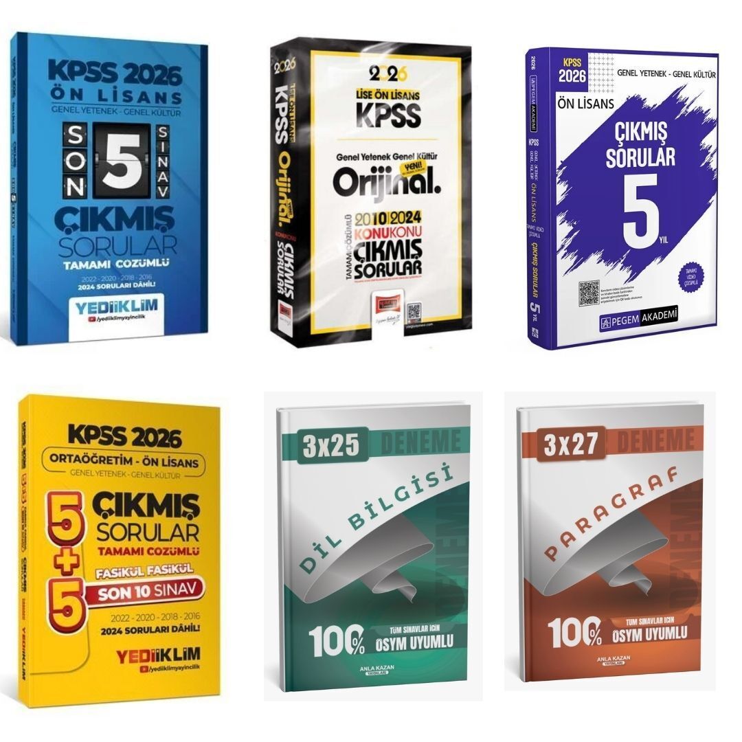 2026 KPSS Ön Lisans Ortaöğretim Çıkmış Sorular Süper Karma Set