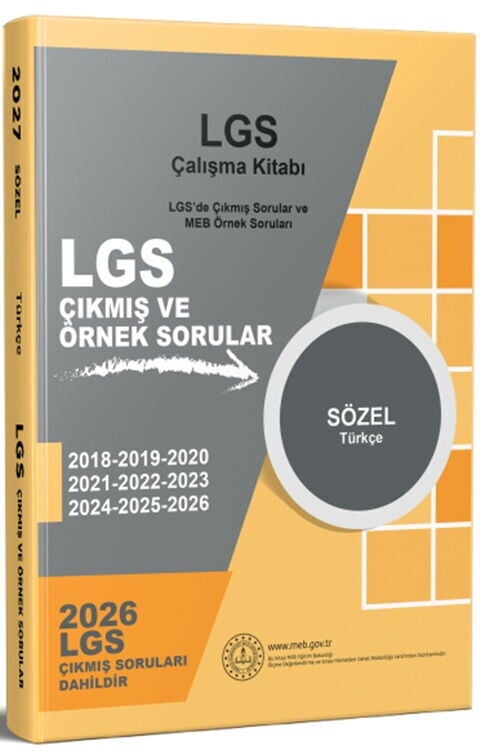 Dizgi Kitap 2027 MEB LGS Sözel Türkçe Çalışma Kitabı Çıkmış Sorular ve Örnek Sorular