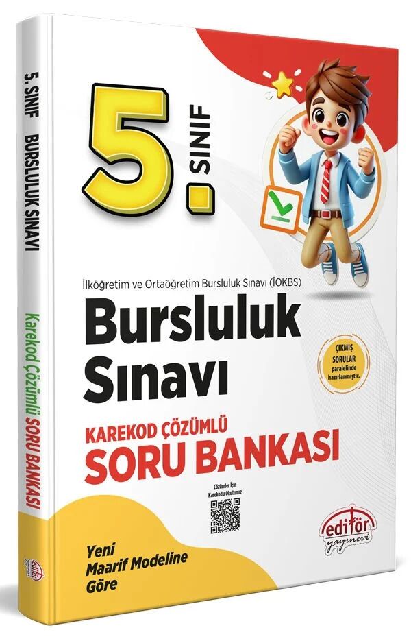 Editör Yayınları 5. Sınıf 2025 Bursluluk Sınavı Soru Bankası - Karekod Çözümlü