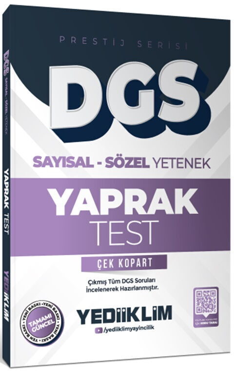 Yediiklim Yayınları 2026 DGS Prestij Serisi Sayısal Sözel Yetenek Çek Kopart Yaprak Test