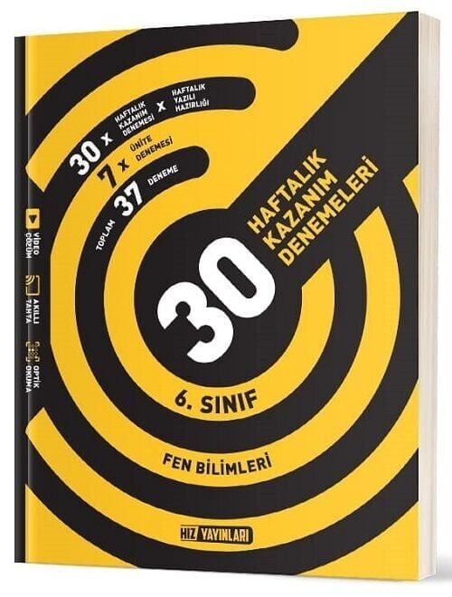 Hız Yayınları 6. Sınıf Fen Bilimleri 30 Haftalık Kazanım Denemeleri