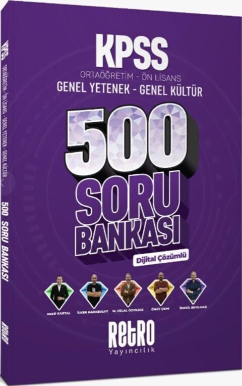 Retro 2026 KPSS Lise Ortaöğretim Ön Lisans 500 Soru Bankası Dijital Çözümlü Retro Yayıncılık