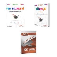 2027 Limit 8. Sınıf Fen Bilimleri Föyleri Konu + Türkçe El Kitabı + anla kazan paragraf deneme 3'lü Set