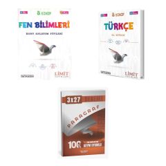 2027 Limit 8. Sınıf Fen Bilimleri Föyleri Konu + Türkçe El Kitabı + anla kazan paragraf deneme 3'lü Set