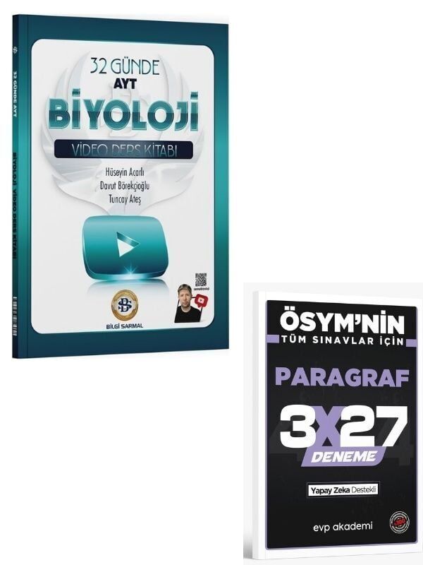 BilgiSarmal 2027 AYT Biyoloji 32 Günde Video Ders Kitabı+ EVP Akademi Paragraf