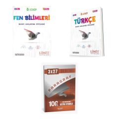 2027 Limit 8. Sınıf Föyleri Fen Bilimleri + Türkçe 13 Föy Konu + anla kazan paragraf deneme 3'lü Set
