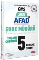 Data 2025 GYS AFAD Şube Müdürü 5 Deneme Çözümlü Görevde Yükselme Data Yayınları