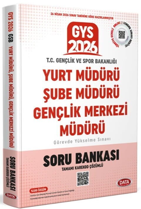 Data Yayınları 2026 T.C. Gençlik ve Spor Bakanlığı Yurt ve Şube Müdürü Gençlik Merkezi Müdürü GYS Soru Bankası