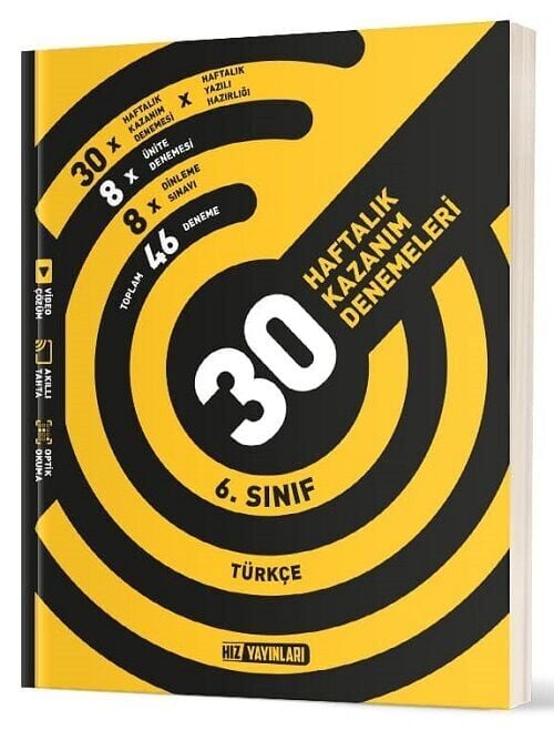 Hız Yayınları 6. Sınıf Türkçe 30 Haftalık Kazanım Denemeleri