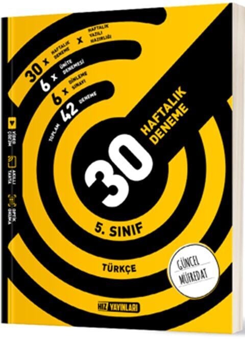 2027 Hız Yayınları 5. Sınıf Türkçe 30 Haftalık Deneme