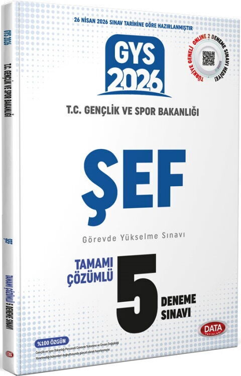 Data Yayınları 2026 GYS T.C. Gençlik Ve Spor Bakanlığı Şef Tamamı Çözümlü 5 Deneme