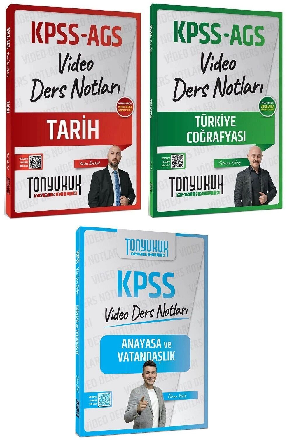 Tonyukuk 2026 KPSS Tarih + Türkiye Coğrafyası + Vatandaşlık Video Ders Notları 3 lü Set - Yasin Korkut, Selman Kılınç, Cihan Polat Tonyukuk Yayıncılık