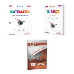 2027 Limit 8. Sınıf Matematik Föyleri Konu + Türkçe El Kitabı + anla kazan paragraf deneme 3'lü Set
