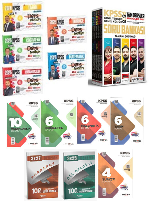 Anla Kazan 2026 KPSS GYGK İndeks Ders Notu + Yargı Soru + Marka Deneme + Paragraf Deneme 17 li Set