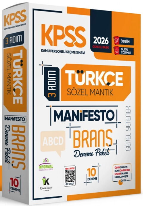 İnformal Yayınları 2026 KPSS Türkçe 3 Adım Manifesto 10 lu Branş Deneme Paketi