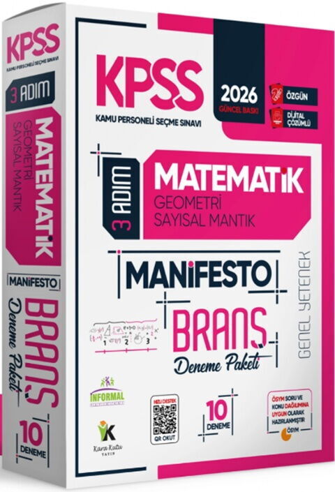 İnformal Yayınları 2026 KPSS Matematik 3 Adım Manifesto Branş Deneme
