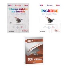 2027 Limit 8. Sınıf Föyleri İnkılap Tarihi ve Atatürkçülük T C + İngilizce Konu + Ankapade 3'lü Set