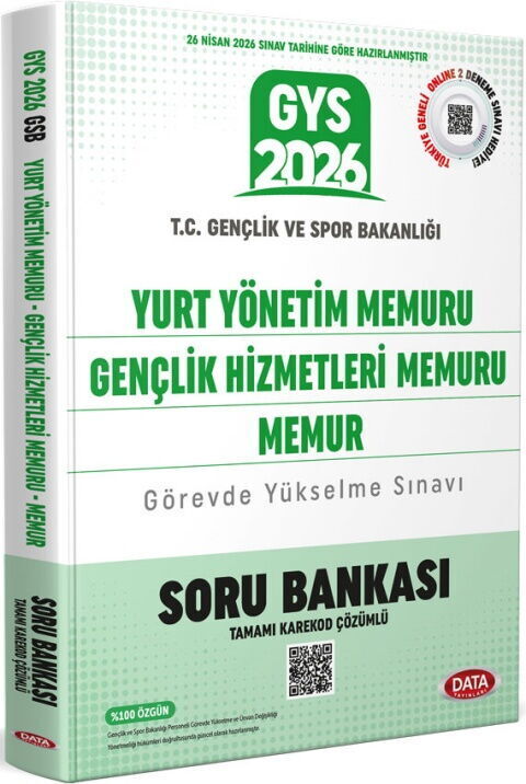 Data Yayınları 2026 GYS Gençlik Ve Spor Bakanlığı Yurt Yönetim Memuru Gençlik Hizmetleri Memuru Memur Soru Bankası
