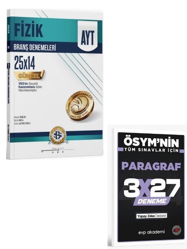 BilgiSarmal 2027 AYT Fizik 25 x 14 Branş Denemeleri+ EVP Akademi Paragraf
