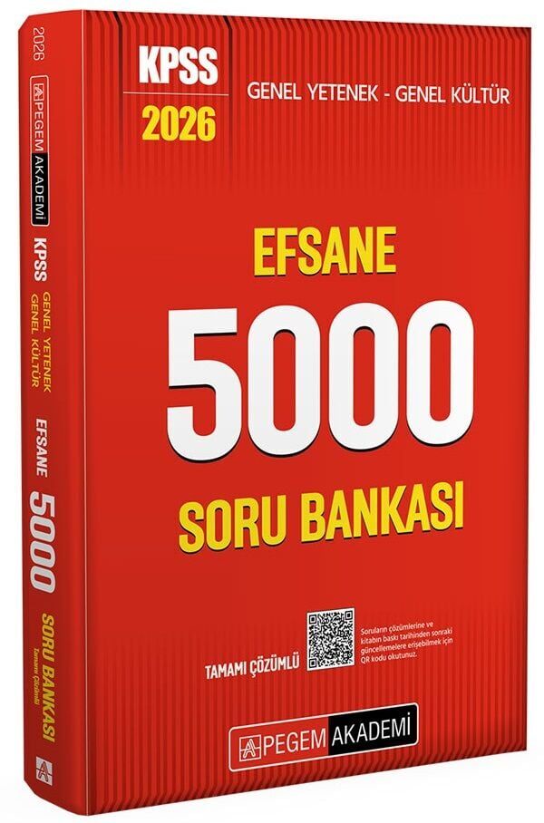 Pegem 2026 KPSS Genel Yetenek Genel Kültür EFSANE 5000 Soru Bankası Çözümlü Pegem Akademi Yayınları
