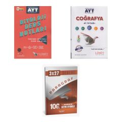 2027 Limit AYT Biyoloji Konu + Coğrafya El Kitabı + anla kazan paragraf deneme 3'lü Set