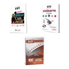 2027 Limit TYT Biyoloji Konu + Coğrafya El Kitabı + anla kazan paragraf deneme 3'lü Set