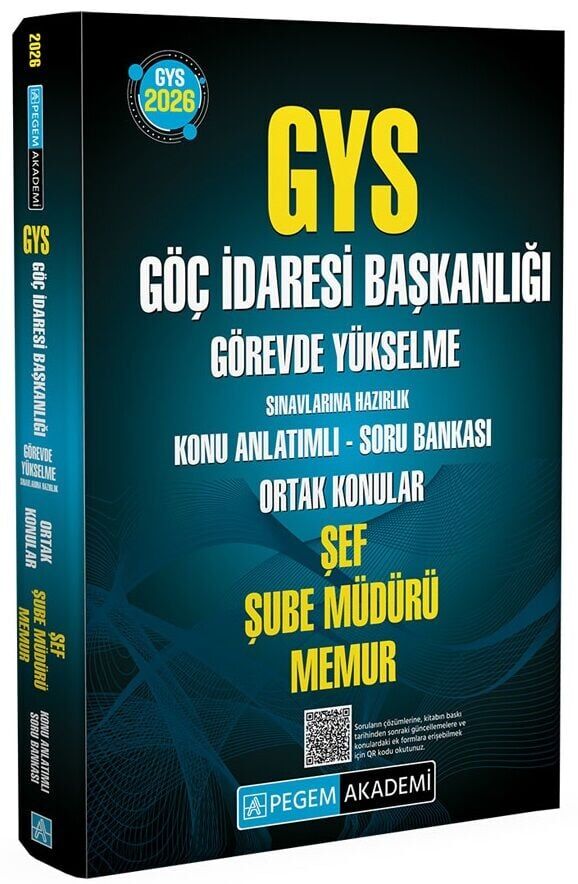 Pegem 2026 GYS Göç İdaresi Başkanlığı Şef, Şube Müdürü, Memur Konu Anlatımlı Soru Bankası Görevde Yükselme Pegem Akademi Yayınları