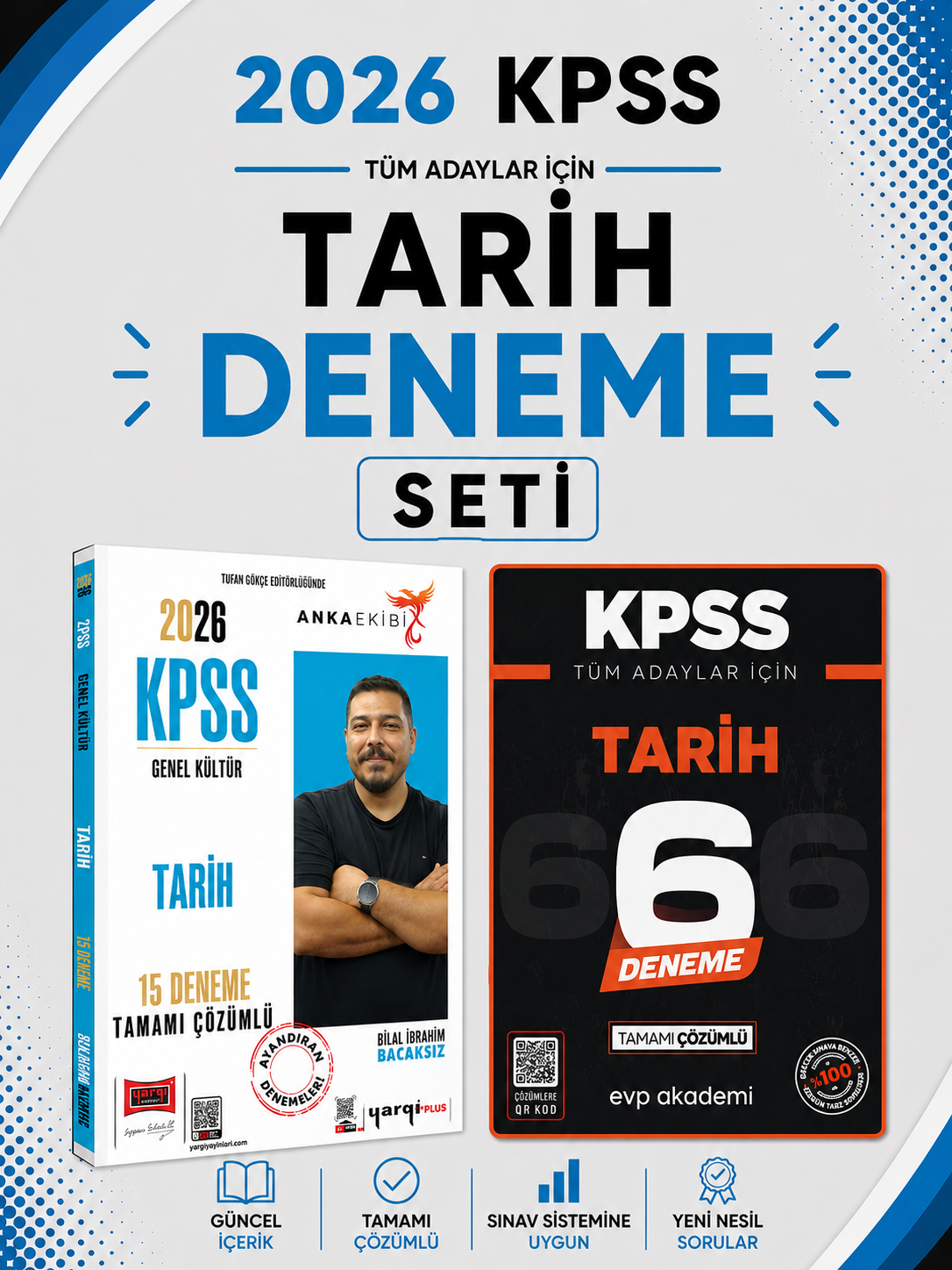 Yargı 2026 KPSS Tarih 15 Deneme & KPSS Tarih 6 Deneme EVP Akademi Seti