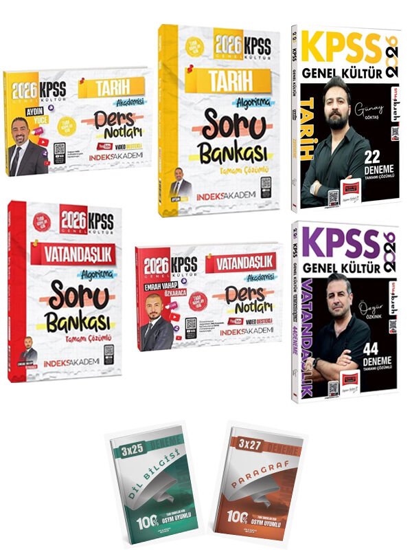 Anla Kazan 2026 KPSS Tarih ve Vatandaşlık İndeks Video Ders Notu + Soru + Yargı Deneme 8 li Set