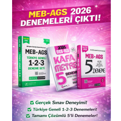 Pegem 2026 MEB AGS Türkiye Geneli 1-2-3 (3'lü Deneme Seti) & MEB AGS Tüm Dersler 5 Deneme Hoca Kafası & MEB AGS 5 Deneme Seti